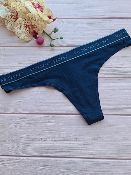 Котонові трусики стрінги з лого вікторія сікрет victorias secret