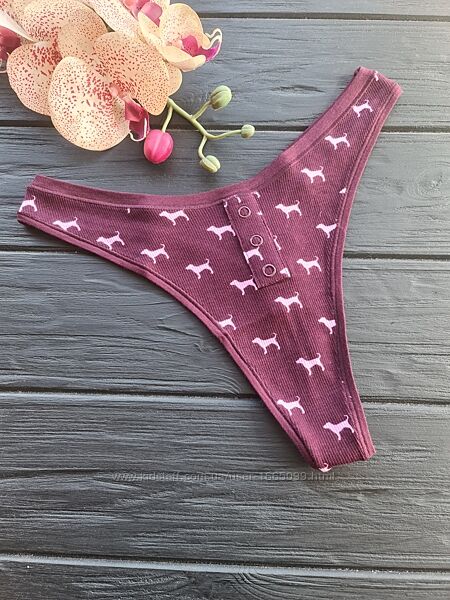 Трусики стрінги в рубчик Victoria&acutes secret 