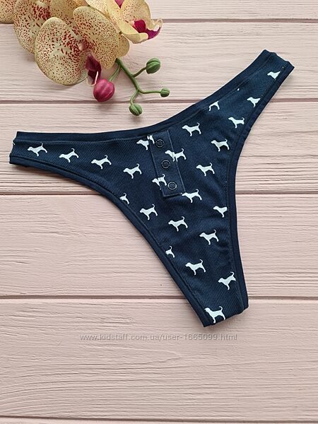 Трусики стрінги в рубчик victorias secret