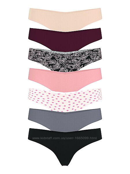 Набір безшовновних трусиків стрінги вікторія сікрет victorias secret