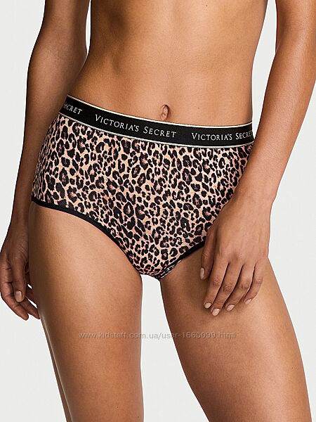 Трусики з еластичної бавовни з високою талією victorias secret