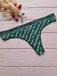 Трусики стрінги з лого вікторія сікрет victorias secret