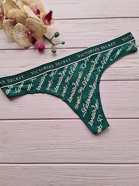 Трусики стрінги з лого вікторія сікрет victorias secret