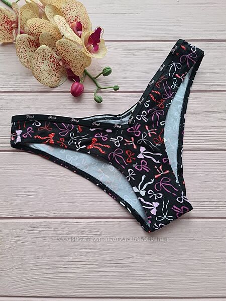 Трусики з бавовни з логотипом victorias secret pink