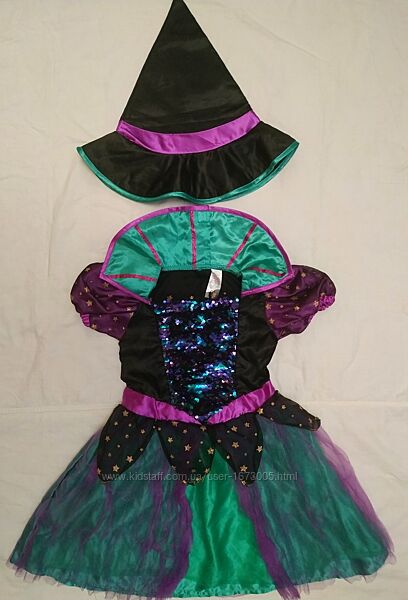 карнавальное платье ведьмочки на 5-6 лет Хеллоуин с маской