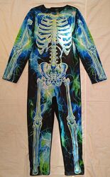 Карнавальный костюм скелета на мальчика 11-12 лет на Хеллоуин светится