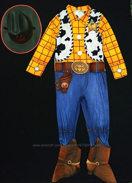 Карнавальный костюм шерифа Вуди, история игрушек на мальчика 7-8 лет