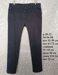 р 20-22 / євро 50 / 54-56-58 чорні джинси штани прямі слім стрейчеві довгі
