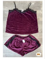 Велюрова жіноча піжама 2XL