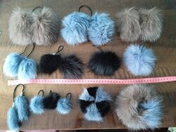 Бубоны мех, бубон песец, норка, резинка, норковый, песцовый, украшение
