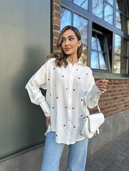 Сорочка жіноча Vasilissa р. 46-48 Біла в сердечко Туреччина
