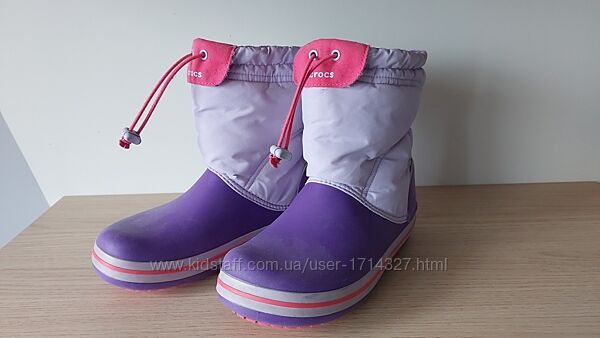 Чоботи Crocs Kids LodgePoint Boot Фіолетовий J6, 37.5