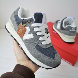 New Balance 574 Gray White кросівки жіночі нью беленс баланс кроссовки 