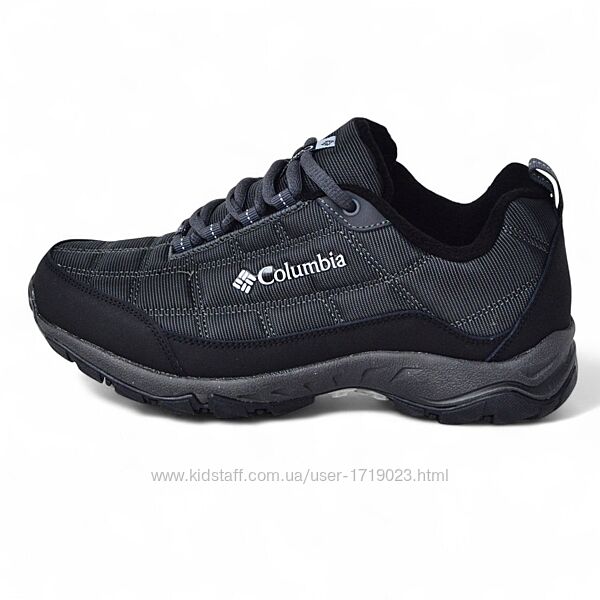 Columbia Firecamp Gray Black темно-сірі кросывки чоловычы термо кроссовки