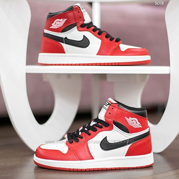 Nike Air Jordan White Red кросівки жіночі найк джордан термо зимові