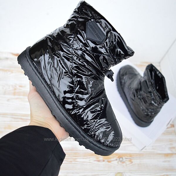 Fashion Shoes дутики Black зимові черевики жіночі 