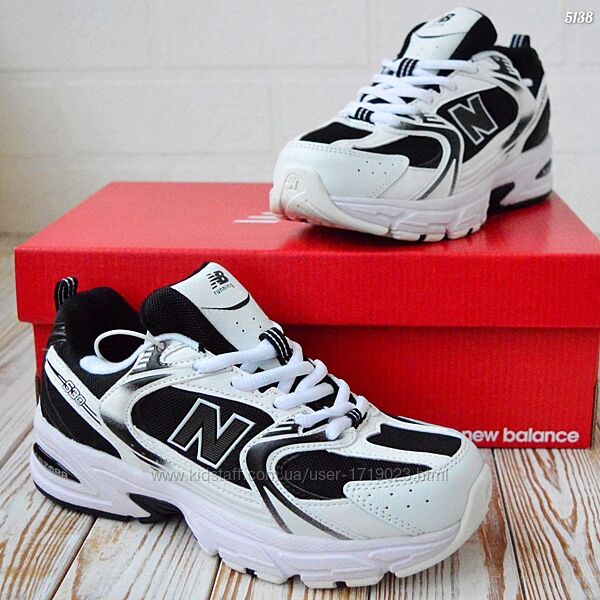 New Balance 530 White black кросівки жіночі з хутром зимові нью беленс