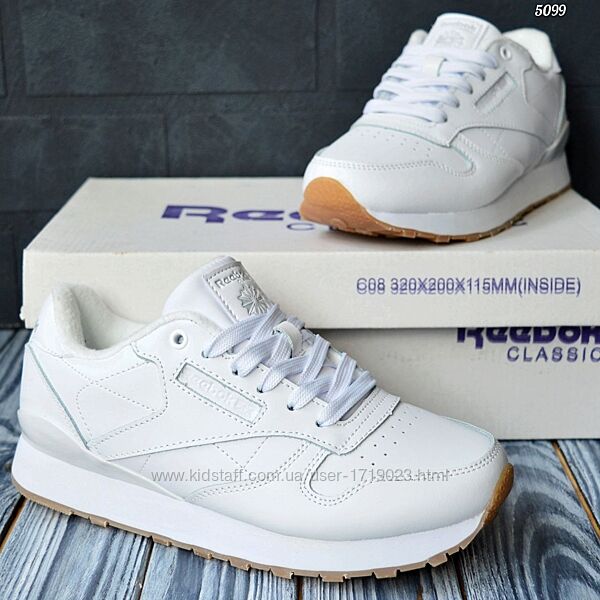 Reebok Classic White термо кросівки жіночі рібок рибок кроссовки зимние