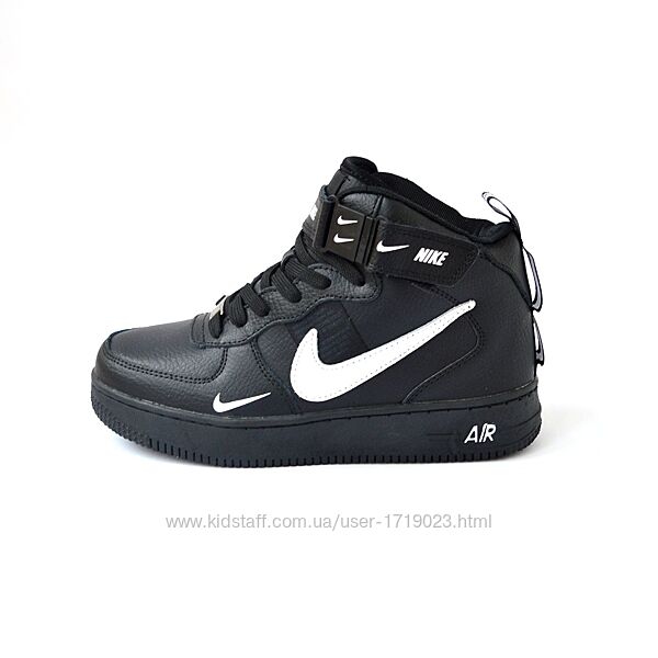 Nike Air Force 1 Mid кросівки зимові чоловічі найк хутром кроссовки високі