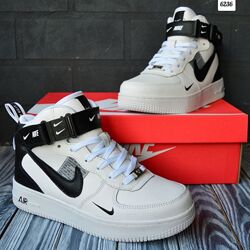 Nike Air Force 1 Mid кросівки зимові високі найк з хутром кроссовки мех 