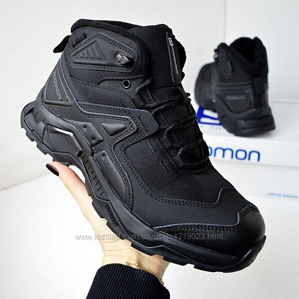 Salomon Gtx Black чорні термо кросівки чоловічі саломон кроссовки зимние