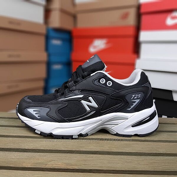 New Balance 725 ML725 чорні з білим термо кросівки нью беленс зимові