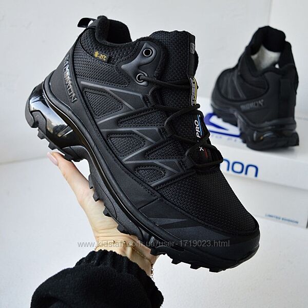 Salomon xt-6 gore-tex Black чорні хутро саломон кросівки чрорвічі зимові