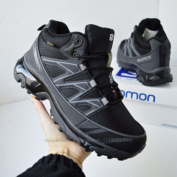 Salomon xt-6 gore-tex Black Gray хутро кросівки чоловічі зимові саломон