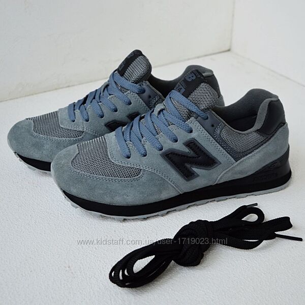 New Balance 574 Gray Black сірі з чорним кросівки нью беленс чоловічі