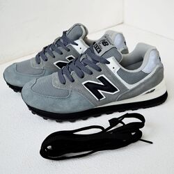 New Balance 574 Gray Black сірі з чорним кросівки чоловічі нью беленс