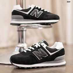 New Balance 574 Black White кросівки чоловічі нью беленс кроссовки мужские