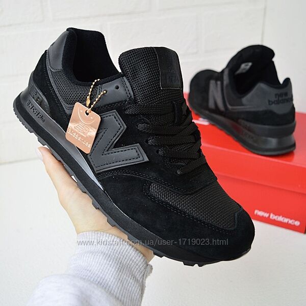 New Balance 574 Black чорні кросівки чоловічі нью беленс кроссовки