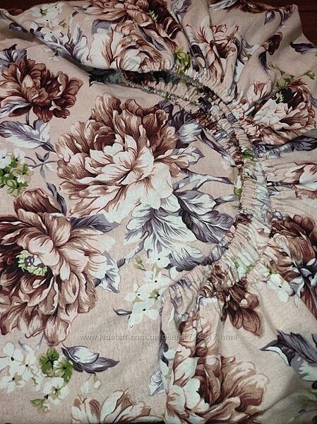 теплі простирадла на гумці з фланелі - квіти, 100 бавовна, є усі розмри