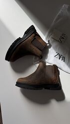 Zara Челсі чоботи шкіряні ботинки справжня шкіра 26 р
