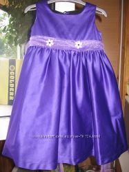 Нарядное платье из хлопкового атласа, 2-3 года, 92-100 см