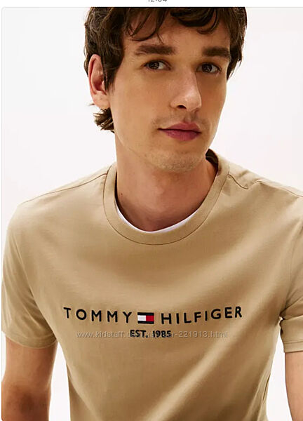 Бежева футболка чоловіча tommy hilfiger оригінал л
