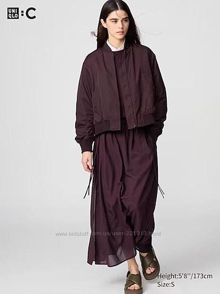 Uniqlo куртка вітровка демі куртка-бомбер бордо
