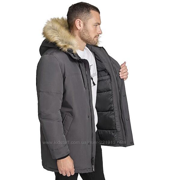 Зимова тепла водостійка куртка парка calvin klein parka with faux-fur prima
