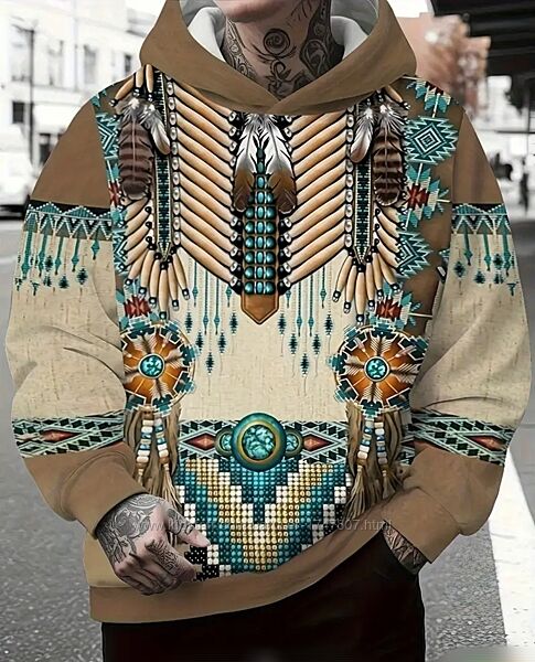 Капюшонка толстовка в індіанському стилі р.54-56