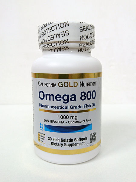  Рыбий жир омега-3 California Gold Nutrition Omega 800, 30 капсул 