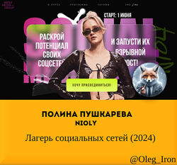 Полина Пушкарева Лагерь социальных сетей Nioly 2024