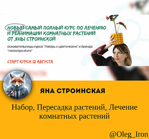 Яна Строинская набор Пересадка растений Лечение комнатных растений