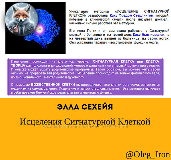 Исцеления Сигнатурной Клеткой Элла Сехейя