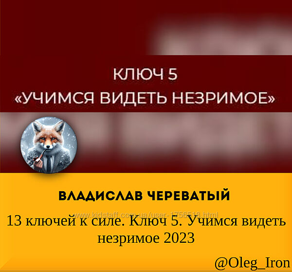 Владислав Череватый 13 ключей к силе. Ключ 5. Учимся видеть незримое 2023