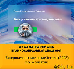 Оксана Ефремова Краниосакральная академия  Биодинамическое воздействие 2023