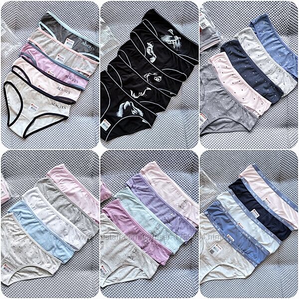 Трусики підліткові бавовняні на 14-15р, набір 5шт. , трусы donella турция