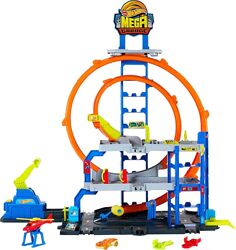 Hot Wheels Track with Die-Cast Car Helicopter Хот вілс Гараж з мега петлею