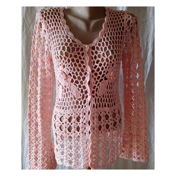 Кардиган р.44-46 ніжно-рожевий візерунковий