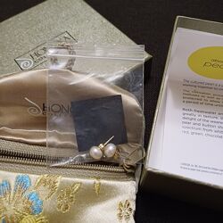 золотые серьги Honora с жемчугом. 14К 585 проба