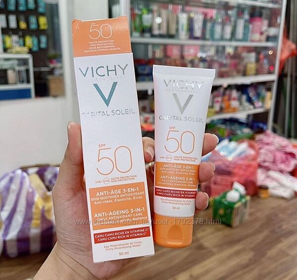 Сонцезахисний крем Vichy Capital Soleil Anti-Aging Anti-Oxidant SPF50